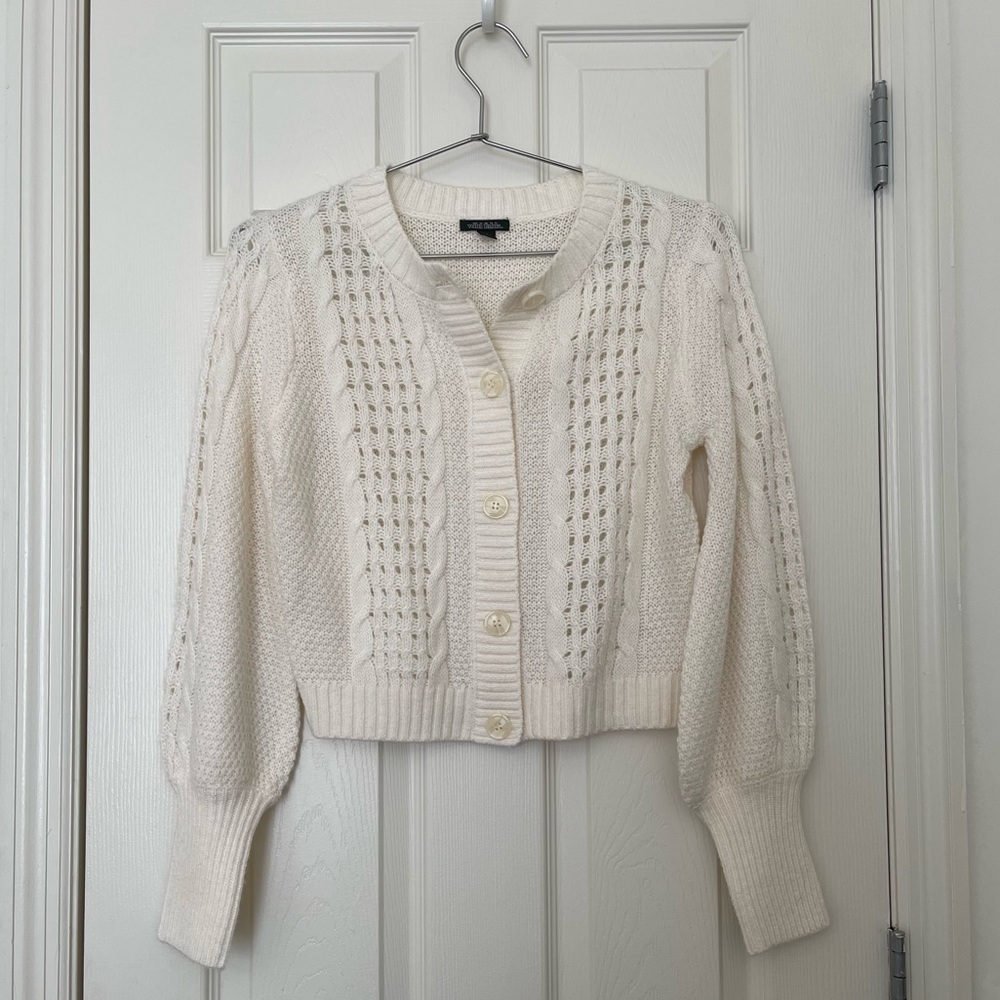 Wild fable chunky knit cardigan beige ivory size small
